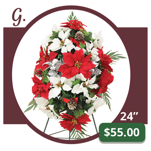 G - Holiday Poinsettia Memorial Spray